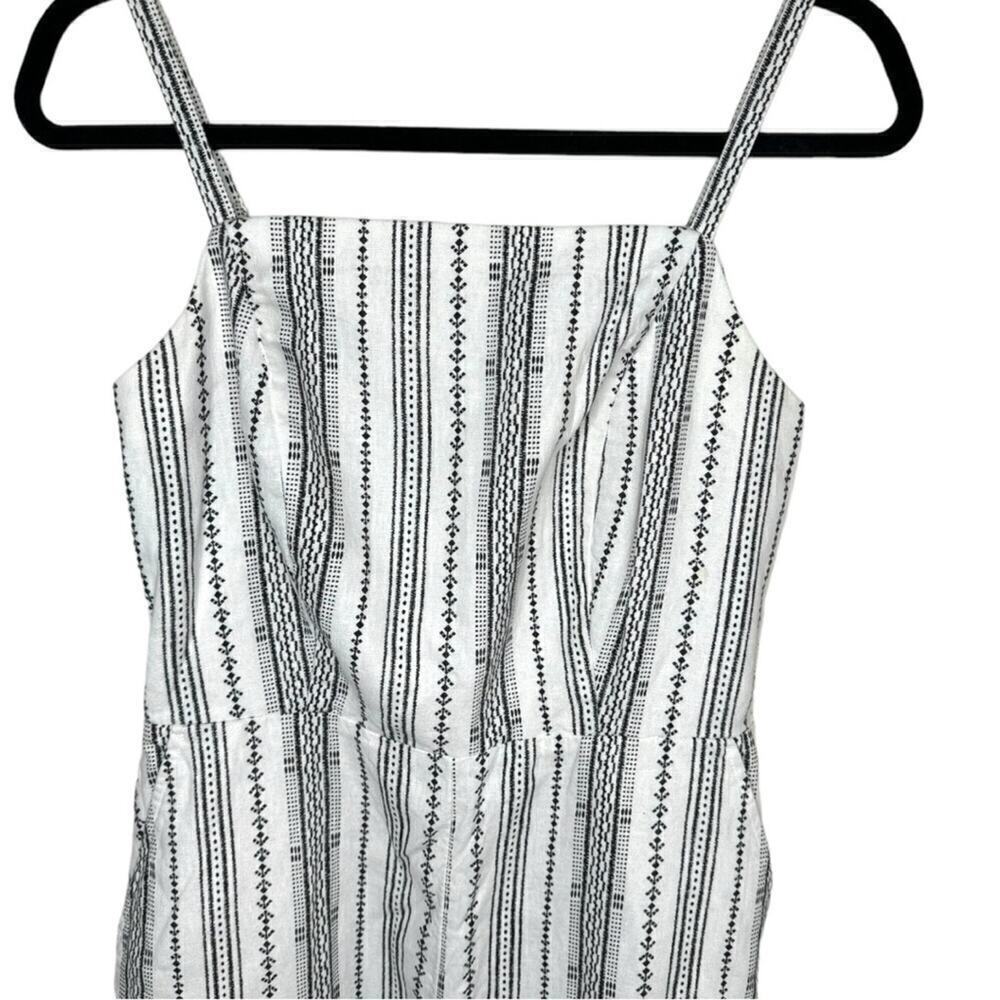 Linen-Blend Geometric-Stripe Sleeveless Jumpsuit -Size Small - Picture 6 of 7